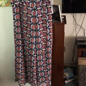 Wide leg printed pants
